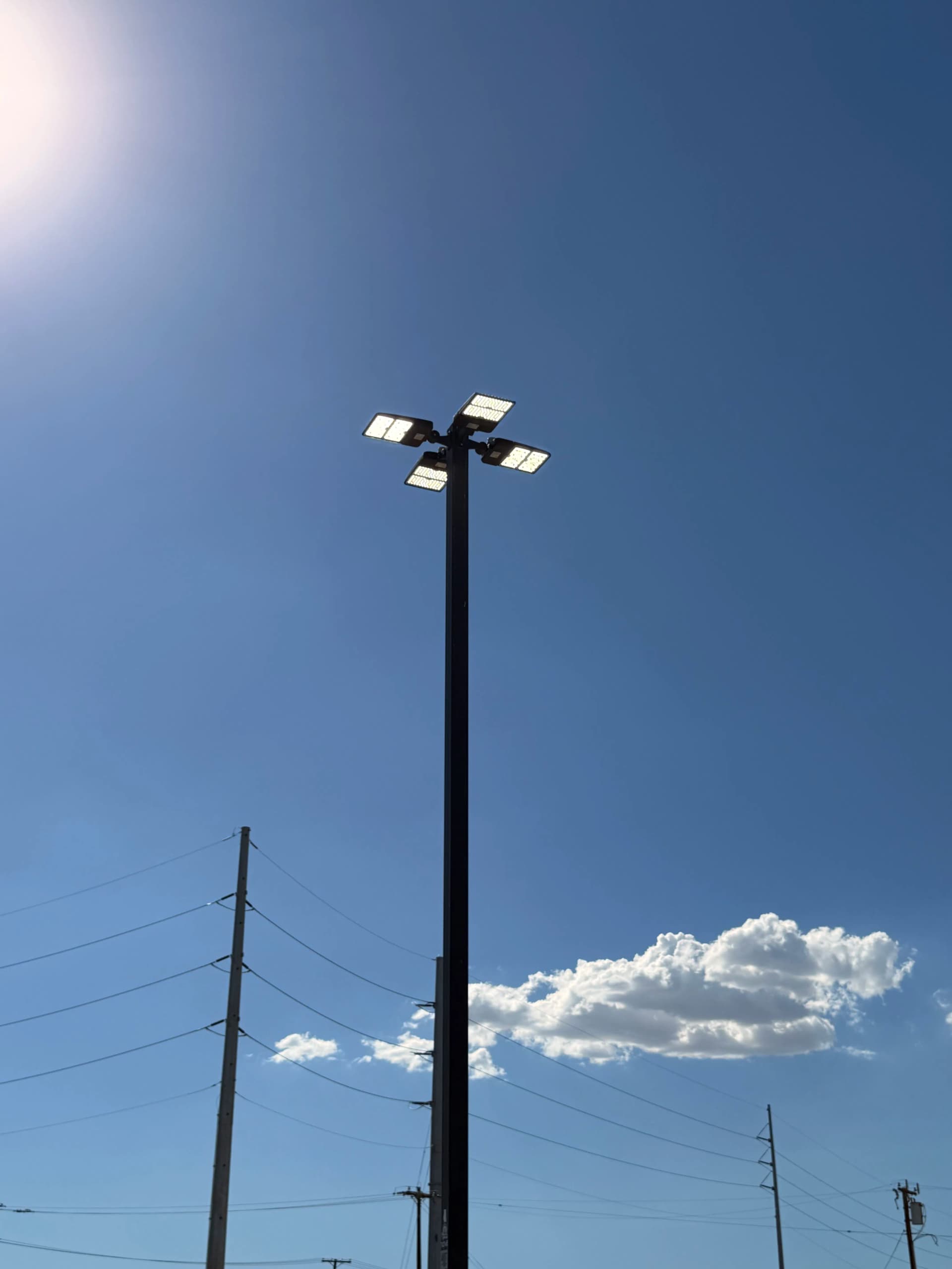 Parking Lot LED Light Upgrade at June's Market in Adelanto