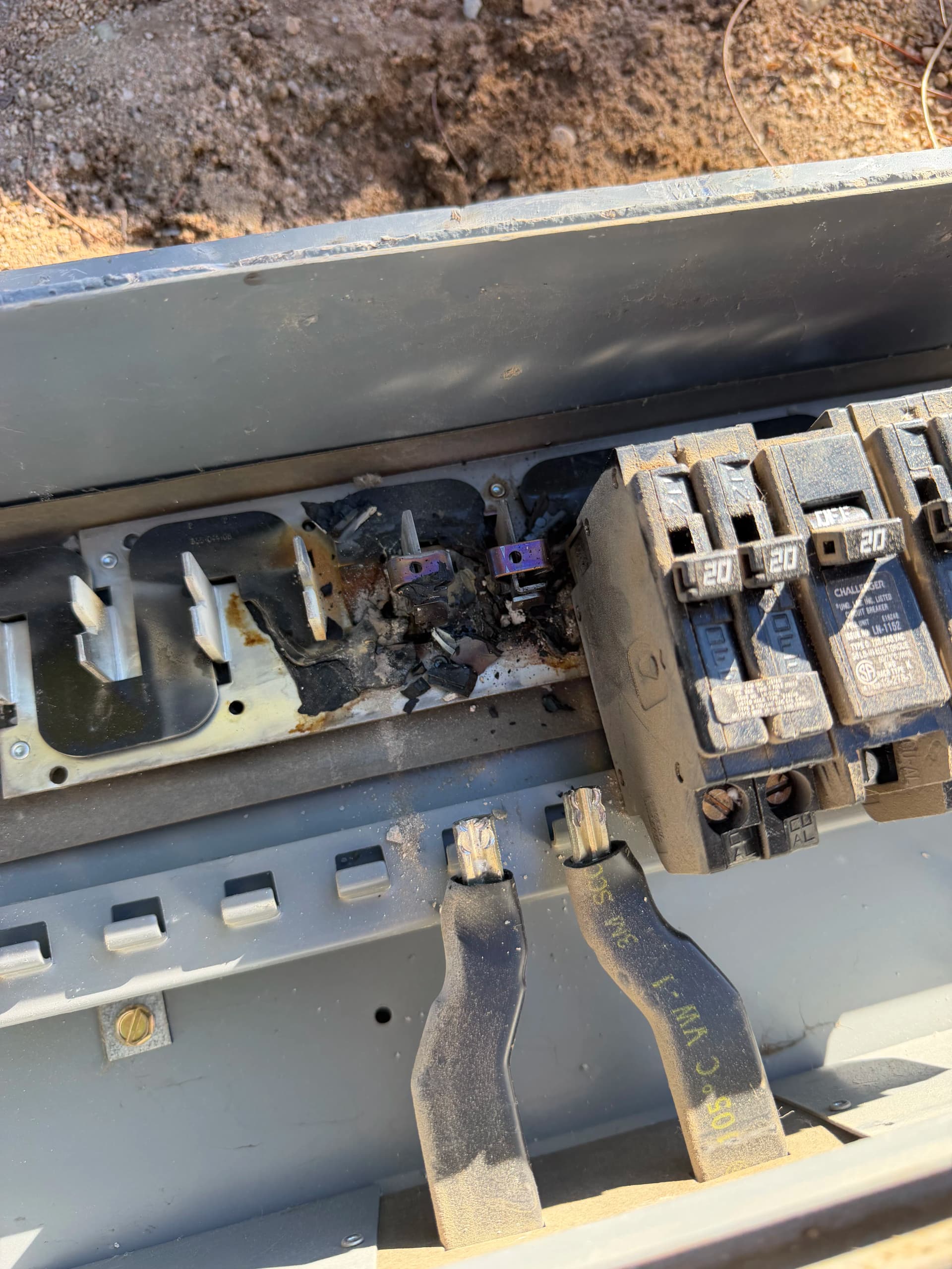 Gallery photos for Melted Main Breaker Discovered During Emergency Call in Hesperia: Image #2