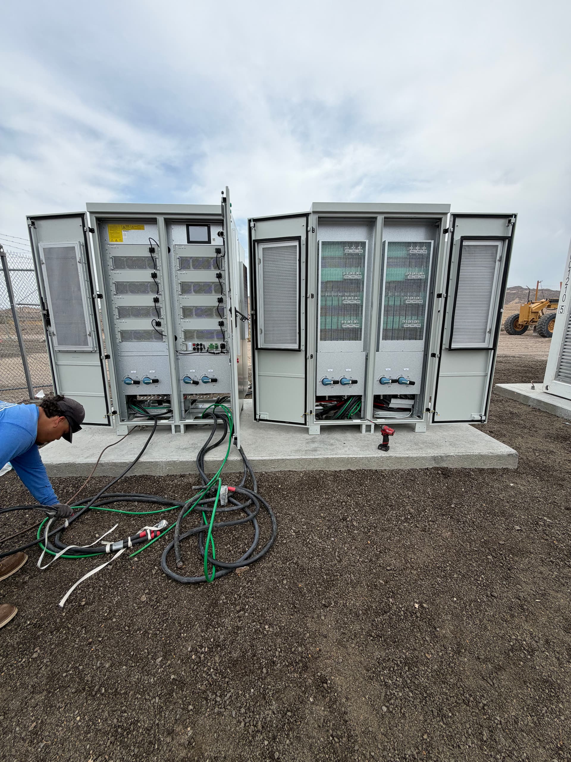 Solar and Battery Converter Wiring for a Large-Scale Energy Installation