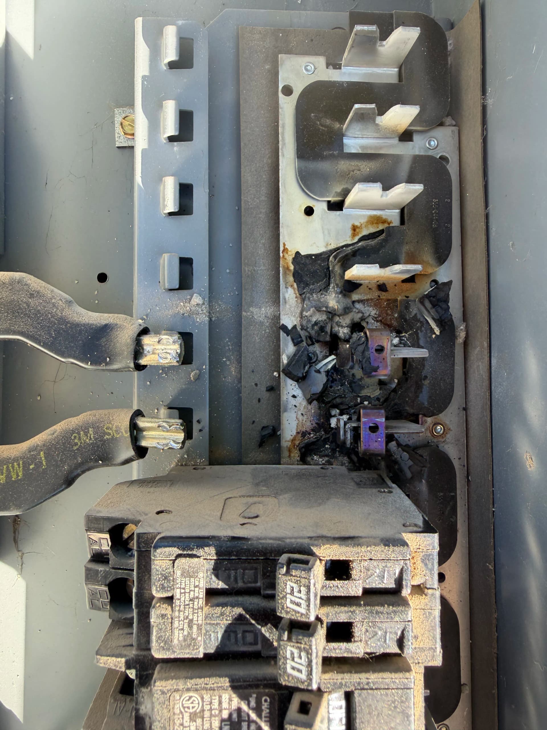 Gallery photos for Melted Main Breaker Discovered During Emergency Call in Hesperia: Image #3